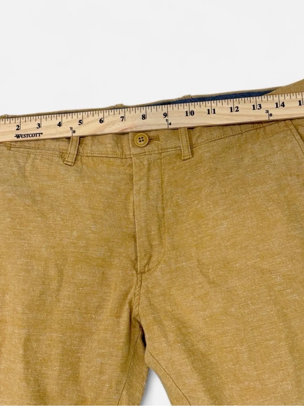 J Crew 770 Straight Pants Men’s 30x30 Yellow Cotton Linen Chino